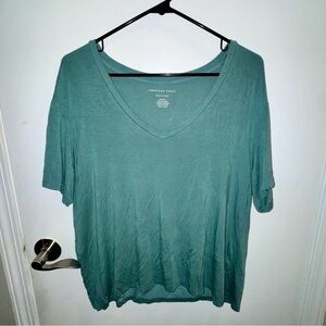 American Eagle Outfitters Soft & Sexy Teal V-Neck Top